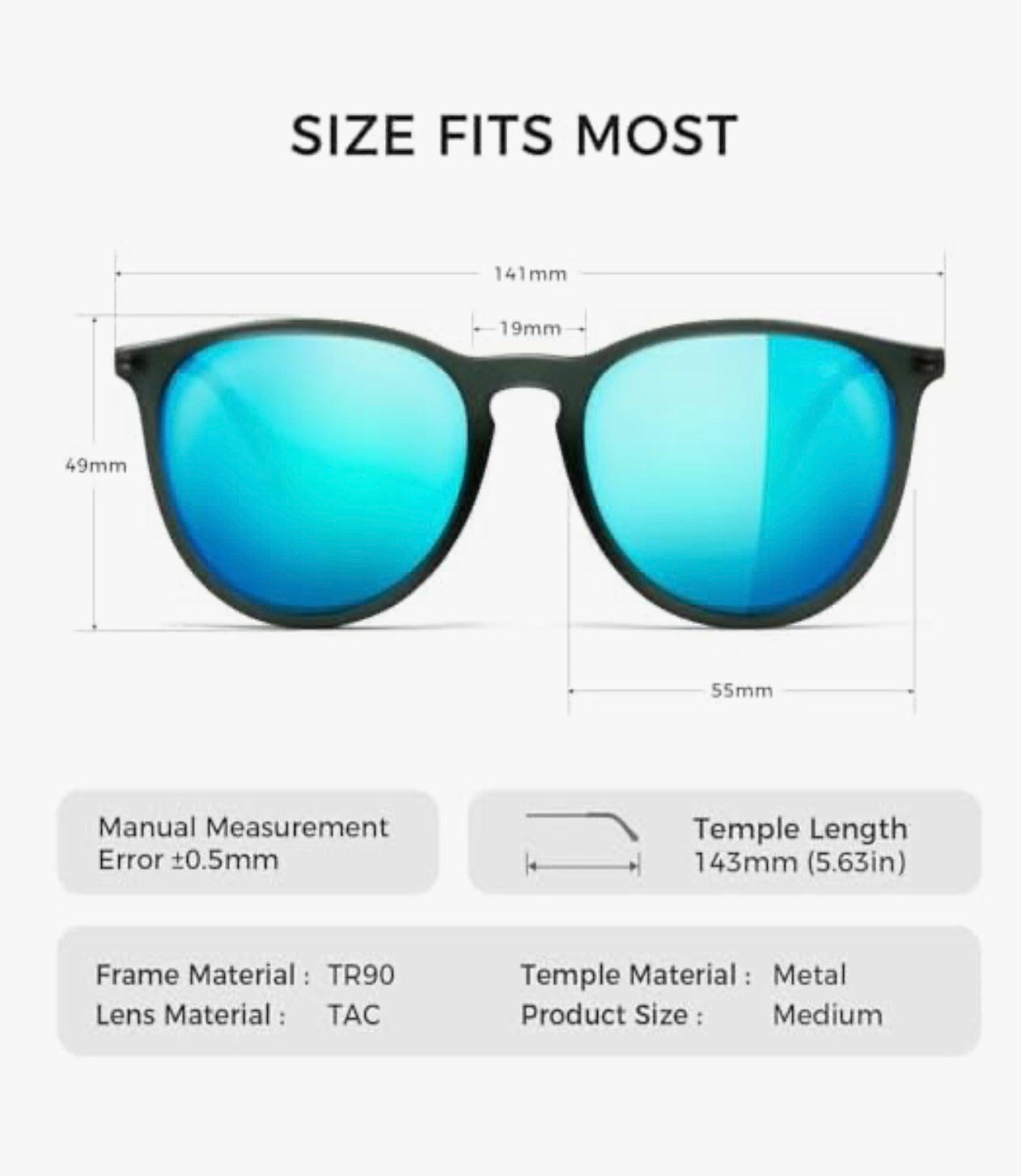 SUNGAIT Vintage Round Sunglasses