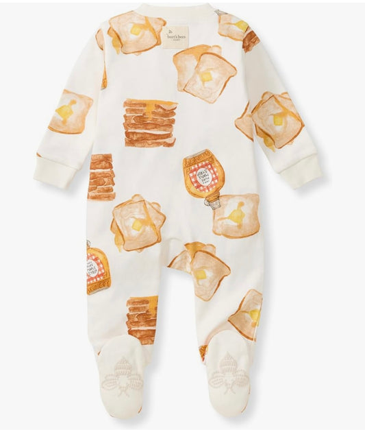 Burt's Bees Baby Boys Sleep and Play PJs, 100% Organic Cotton One-Piece Zip Front Romper Jumpsuit Pajamas