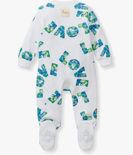 Burt's Bees Baby Boys' Organic Cotton Sleep and Play Footed Pajamas, One-piece Zip Front Romper, Baby Essentials