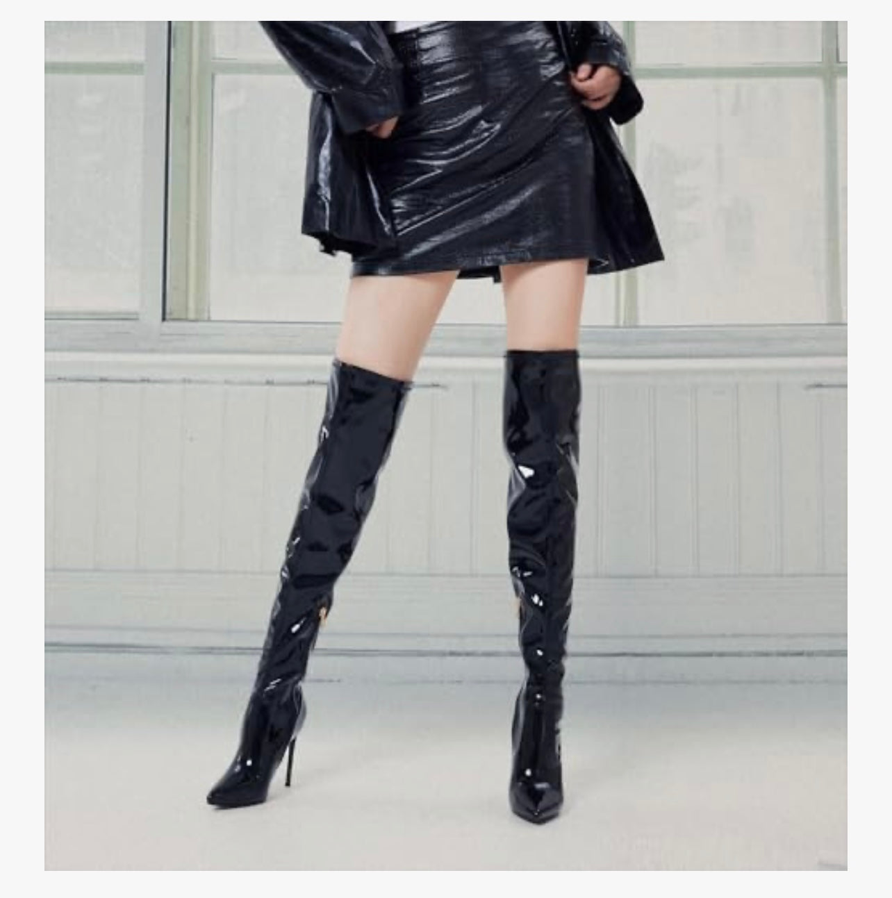 Heel Suede Thigh High Boots Stretch Sexy