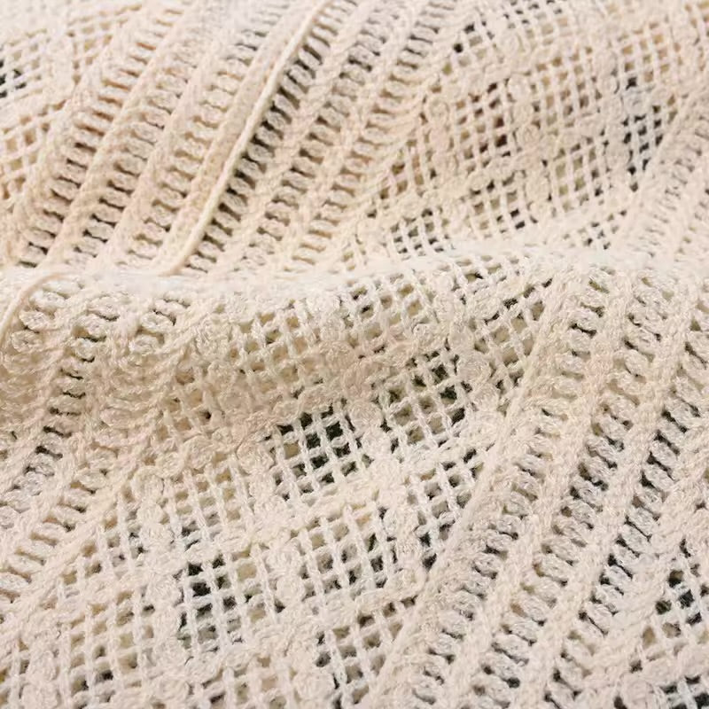 Flower Embroidery Crochet Waistcoat Top Sleeveless