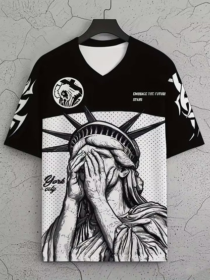 2025 Summer New Men's T-shirt Sporty casual and fashionable outdoor men's T-shirt