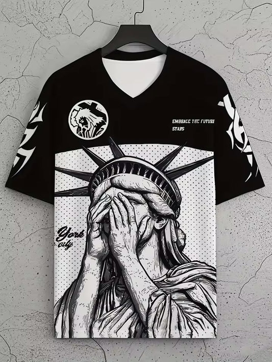 2025 Summer New Men's T-shirt Sporty casual and fashionable outdoor men's T-shirt