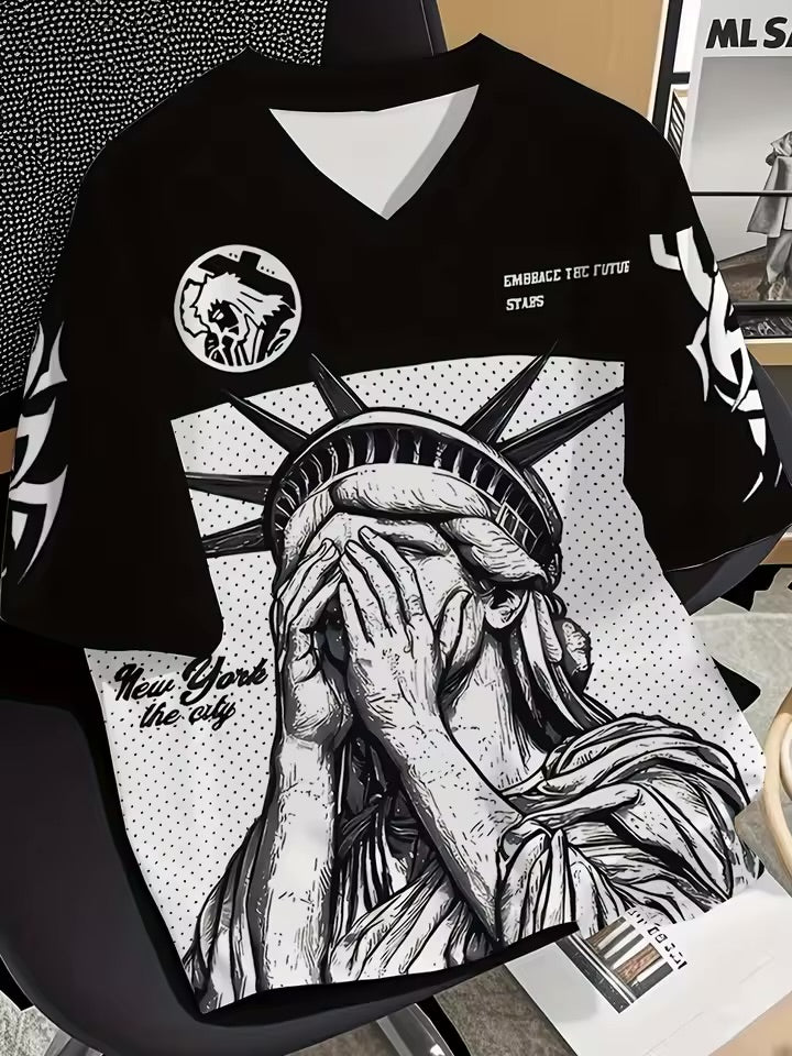 2025 Summer New Men's T-shirt Sporty casual and fashionable outdoor men's T-shirt