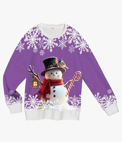 Christmas Sweatshirts for Women:Funny Snowman Printing Xmas Holiday Crewneck Long Sleeve Pullover Top