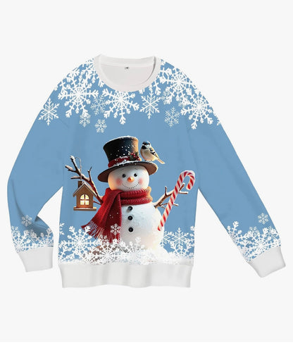 Christmas Sweatshirts for Women:Funny Snowman Printing Xmas Holiday Crewneck Long Sleeve Pullover Top