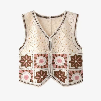 Granny Square Crochet Vest Woman