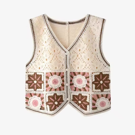 Granny Square Crochet Vest Woman