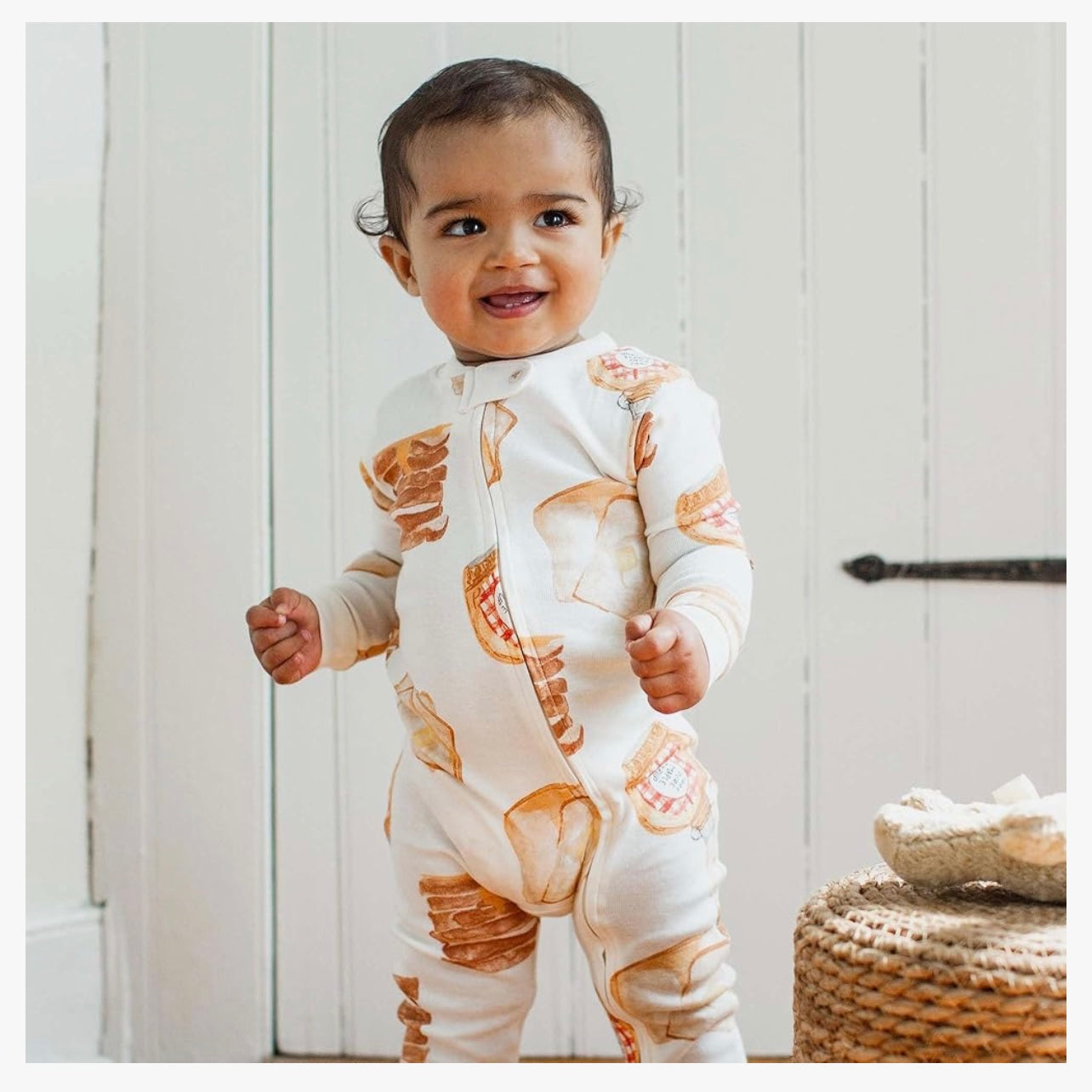 Burt's Bees Baby Boys Sleep and Play PJs, 100% Organic Cotton One-Piece Zip Front Romper Jumpsuit Pajamas