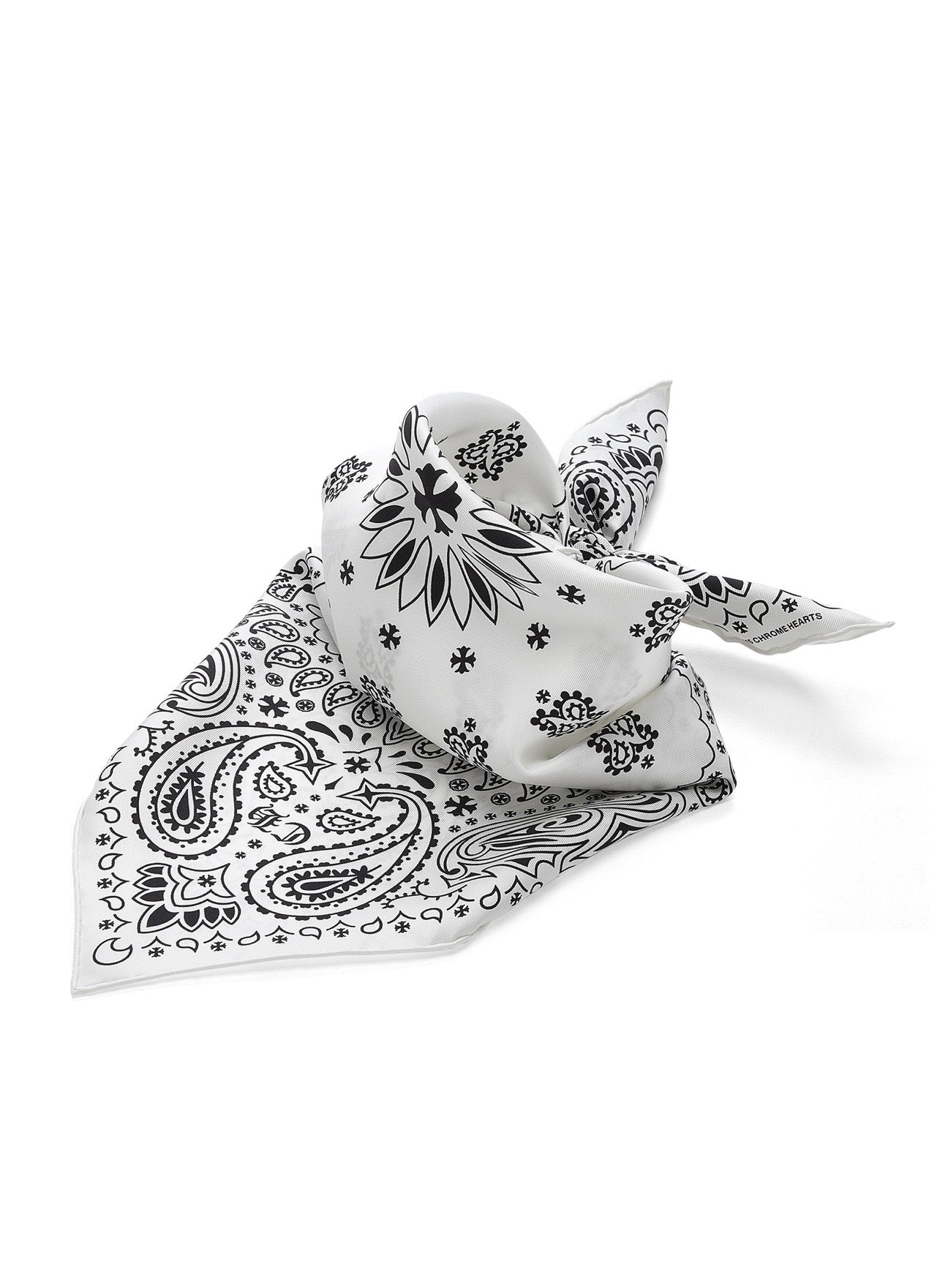 CHROME HEARTS -WHITE SILK BANDANA