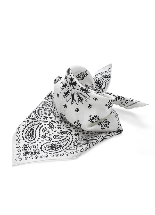 CHROME HEARTS -WHITE SILK BANDANA