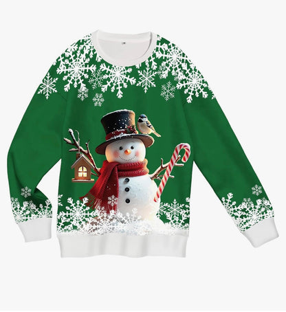 Christmas Sweatshirts for Women:Funny Snowman Printing Xmas Holiday Crewneck Long Sleeve Pullover Top