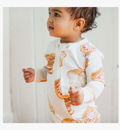 Burt's Bees Baby Boys Sleep and Play PJs, 100% Organic Cotton One-Piece Zip Front Romper Jumpsuit Pajamas