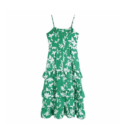 Botanical Green Floral Dress (M)