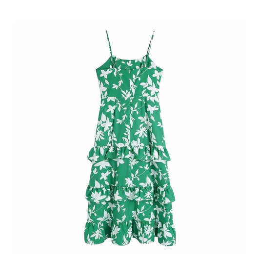Botanical Green Floral Dress (M)