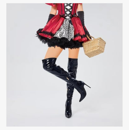 Heel Suede Thigh High Boots Stretch Sexy