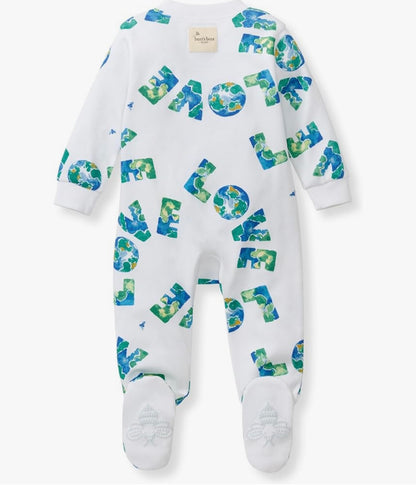 Burt's Bees Baby Boys' Organic Cotton Sleep and Play Footed Pajamas, One-piece Zip Front Romper, Baby Essentials