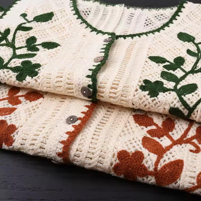 Flower Embroidery Crochet Waistcoat Top Sleeveless